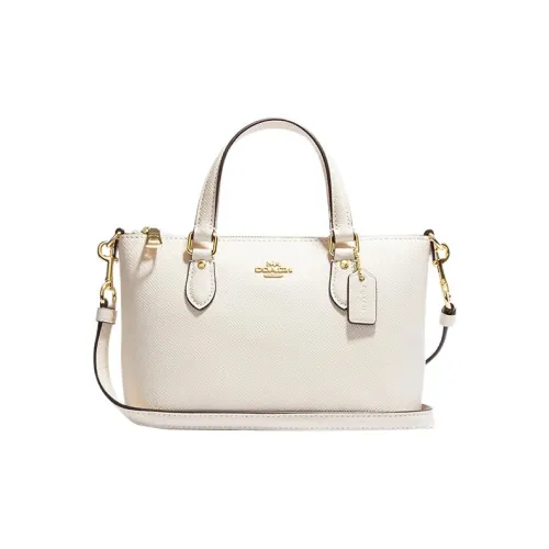 COACH Крестообразная текстура кожа сумка через плечо сумка через плечо мини женская молочно-белая