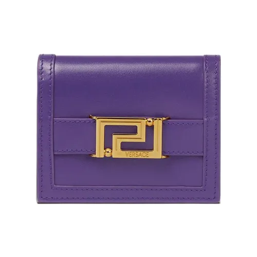 VERSACE Коровья кожа с овечьей шкурой кошелек стандартный женский фиолетовый