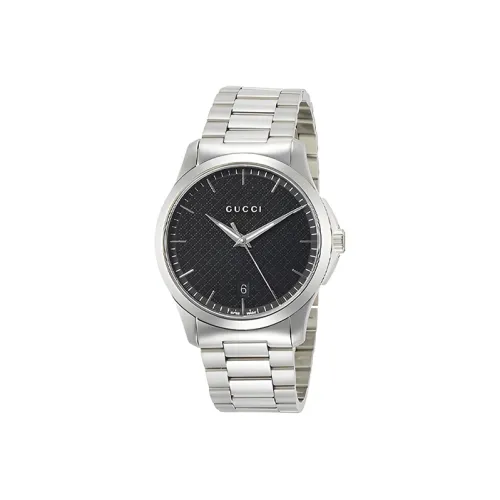 GUCCI G Timeless Collection Мужские часы Кварцевый механизм Ремешок из нержавеющей стали 38 мм Черный циферблат