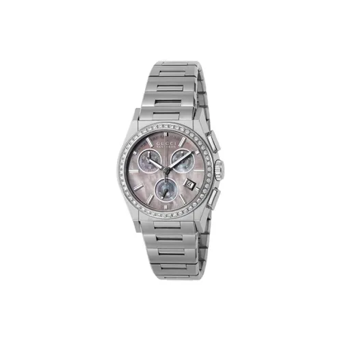 GUCCI Мужские часы Кварцевый механизм Ремешок из нержавеющей стали Серебристый циферблат