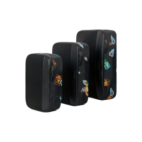 COACH Нейлон с кожаными вставками Дорожная сумка Унисекс Черный