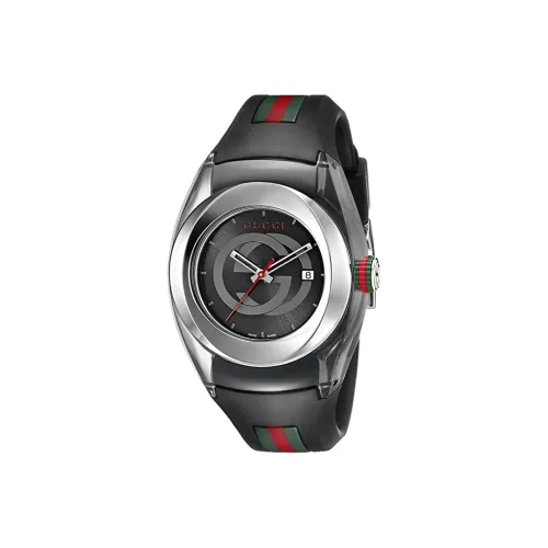 GUCCI Кварцевые часы резиновый ремешок 36 мм черный циферблат унисекс