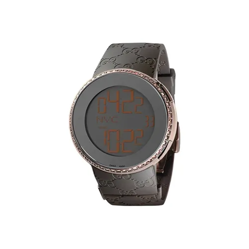 GUCCI Мужские часы Кварцевый механизм Резиновый ремешок 44 мм Серый циферблат