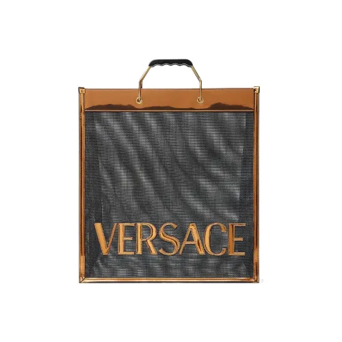 VERSACE Полиэстер Тоут Сумка Сумка для покупок Сумка Обычная Мужская Коричневая Черная