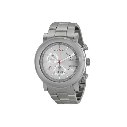 GUCCI Мужские часы Кварцевый механизм Ремешок из нержавеющей стали 43 мм Белый циферблат