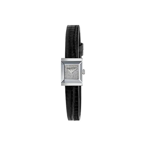 GUCCI Наручные часы Кварцевый механизм Кожаный ремешок Белый циферблат Женские часы