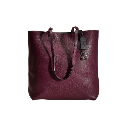 COACH Plaza Пескоструйная кожа Тоут Сумка Сумка для покупок Сумка Сумка через плечо Женская Boysenberry