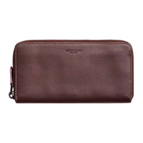 COACH Accordion Zip Кожа Монета Кошелек Кошелек Маленький Женские Бычья кровь Красный