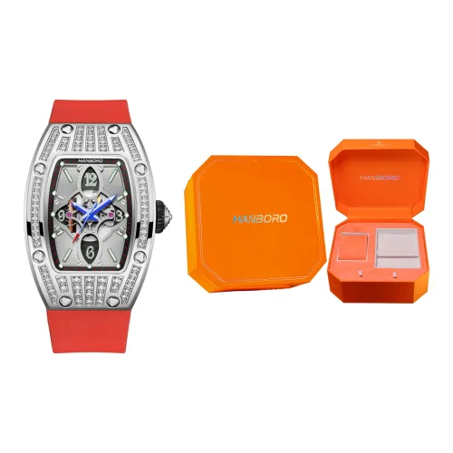 HANBORO Кварцевый механизм Часы Женские с циферблатом в виде скелета HBR8008,2 BBR