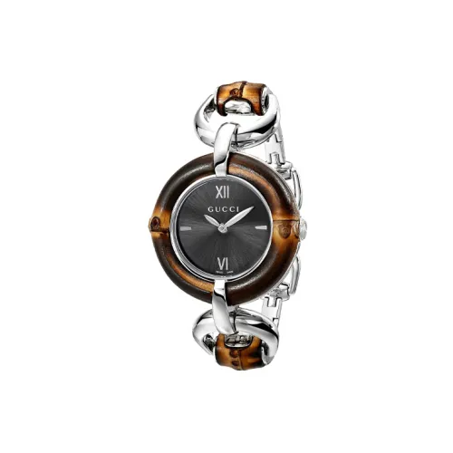 GUCCI Bamboo 1947 Women's Watch Кварцевый механизм ремешок из нержавеющей стали 35 мм черный циферблат