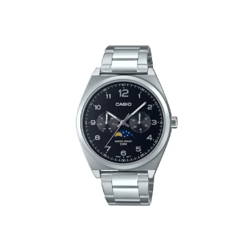 CASIO Standard Series Кварцевый механизм Нержавеющая сталь Ремешок Часы Мужские Черный циферблат MTP M300D 1AV