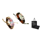 Розовый Фиолетовый Цветочный Мир Винтаж Браслет + Армейский Зеленый Маленький Цветок Мир Винтаж Браслет