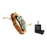 Светло-синий браслет с бабочкой, влюбленной в цветок Peace, винтажный