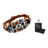 Глаза, коричневый, браслет, на пуговицах