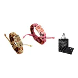 Разрисованный Peace Маленький Цветок Винтаж Браслет + Розовый Бабочка Peace Винтаж Браслет