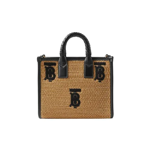 Burberry Freya Натуральная кожа Комбинированная Сумка через плечо Сумка Мини Женская Бежевая Черная