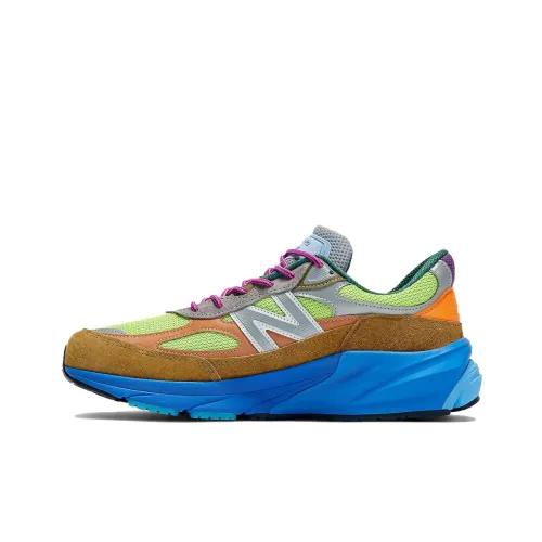 Action Bronson x New Balance NB 990 V6 Low Топ Повседневный Городской Коммутирование Беговые кроссовки Унисекс Синий Зеленый Коричневый