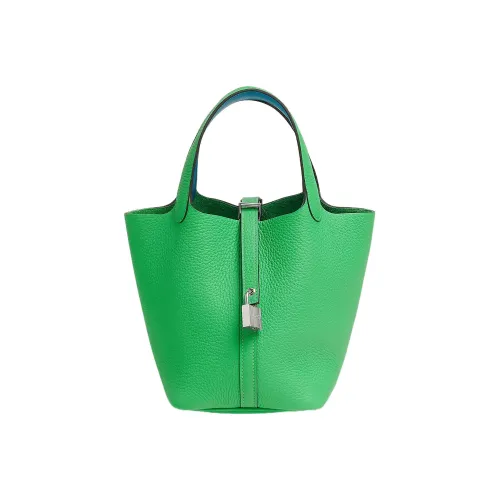 HERMES Picotin Lock Сумка из кожи Taurillon Clemence корзинка-сумка ведрообразная сумка сумка 18 женская комикс зеленый