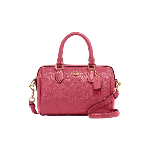 COACH Лакированная кожа с гладкой кожей сумка через плечо сумка через плечо мини женская розовая