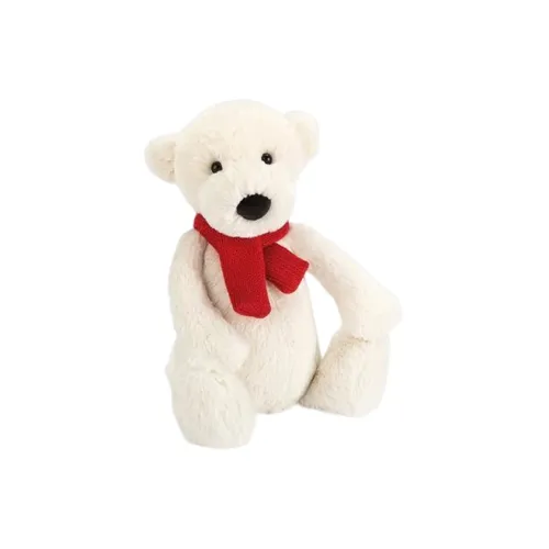 JELLYCAT Christmas Series Красный Шарф Белый Медведь Куклы Плюшевая Кукла 18 см 31 см Рекомендуемый Рост