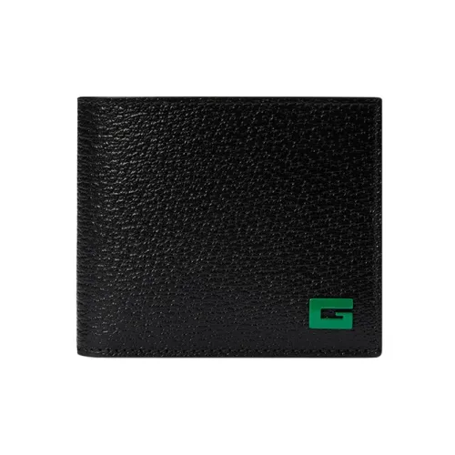 GUCCI Кожа Держатель для карт Мужской Черный Зеленый