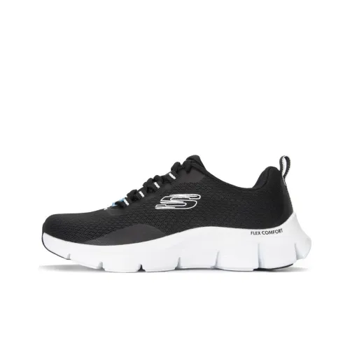 Skechers Flex Comfort Сахарный кубик Низкий топ Повседневная обувь Женская Черный Белый