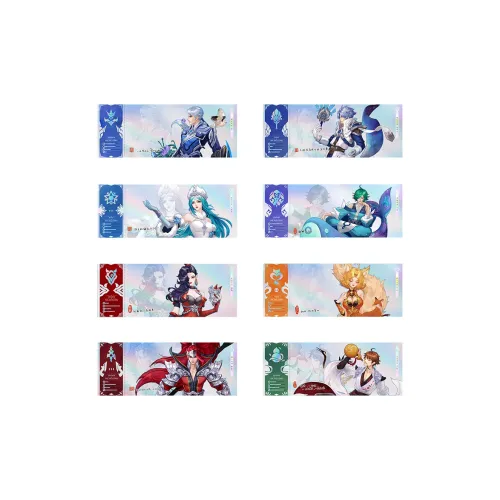 Playpoint Unlimited x Honor of Kings Watercolor Dreamy Collection Лазерный Ticket Root Стиль Слепые коробки Набор из 8 листов