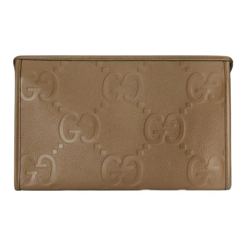 GUCCI Jumbo GG Кожаный клатч Мужской Тауповый