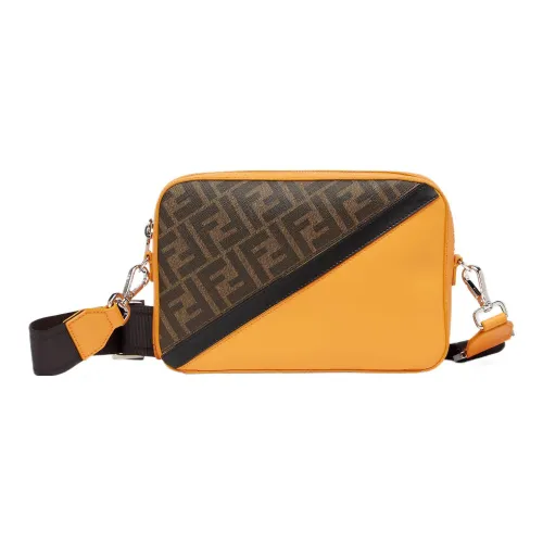 FENDI Коровья кожа Camera Сумка Сумка через плечо Мужская Оранжевая Коричневая