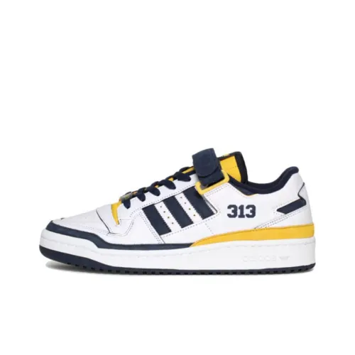 Snipes x Adidas Originals FORUM Low 'Detroit' Устойчивые к истиранию Дышащие Низкие Кроссовки для скейтбординга Мужские Белые и Синие