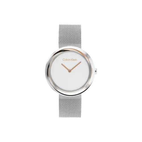 CALVIN KLEIN Wind Style Collection Женские часы Кварцевый механизм Ремешок из нержавеющей стали Белый циферблат