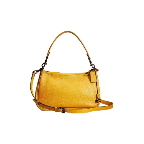 COACH Cary Песочная кожа Сумка через плечо Сумка Большая Женская Желтая