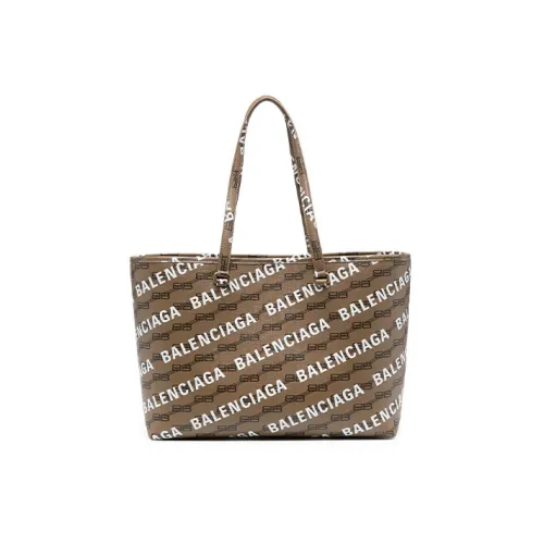 Balenciaga Холст Тоут Сумка Сумка для покупок Сумка через плечо Сумка среднего размера Женская Коричневая