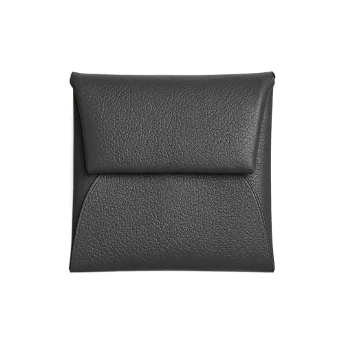 HERMES Bastia Evercolor Телячья кожа Кошелек для монет Женские 8P Plomb Свинцово-серый