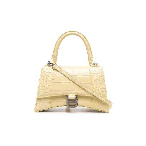 Balenciaga HOURGLASS Телячья кожа Сумка Hourglass Сумка через плечо Сумка Обычная Женская Светло-желтая