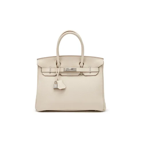 HERMES Birkin Коровья кожа Togo Сумка Birkin Сумка Женская 0T Гриб Белый