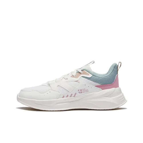 361° Амортизаторы Slip-resistant устойчивые к истиранию Низкий топ Спортивная повседневная обувь Женская Белый Зеленый