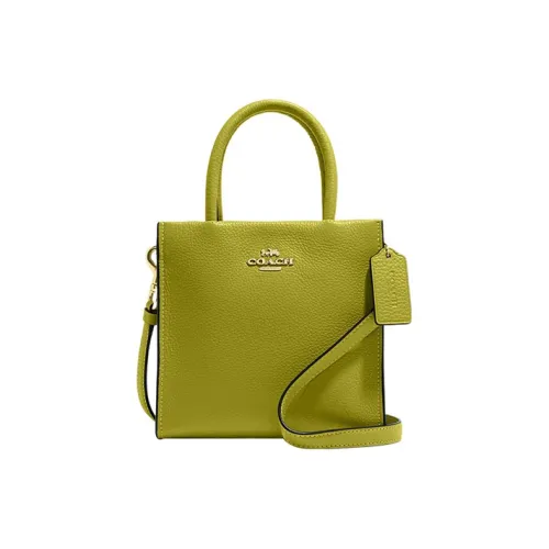 COACH Cally Галька текстура Коровья кожа Сумка сумка через плечо Сумка через плечо Маленькая Женская Оливково-зеленая