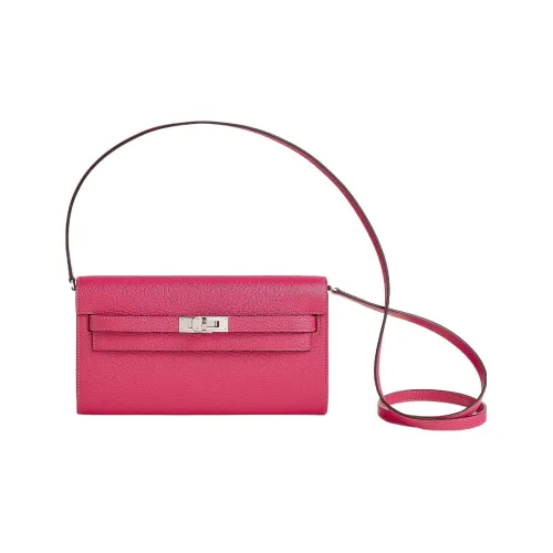 HERMES Kelly To Go Mysore Chevro Wallet Сумка через плечо Женская 0D Розовый Мексика Розовый