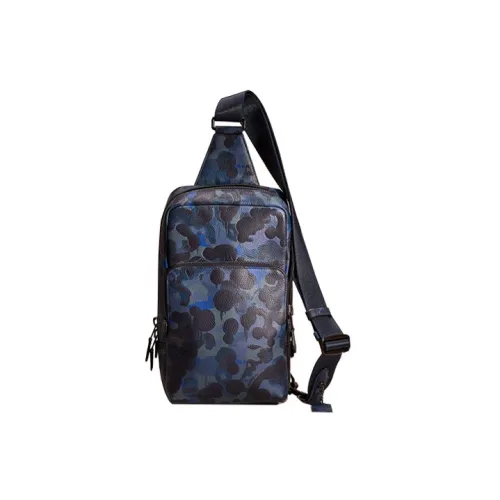 COACH Gotham Сумка через плечо из галечной кожи маленькая сумка-слинг мужская морской синий