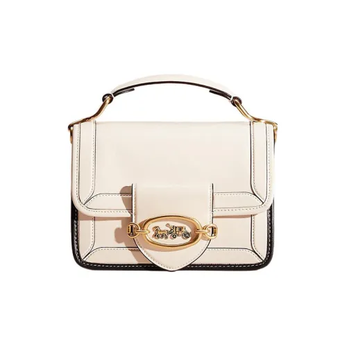 COACH Hero Кожа Портативный Одно Плечо Кожа Сумка через плечо Маленькая Женская Белая