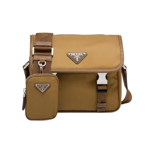 PRADA Сумка с тканью и кожей сумка через плечо мужская хаки