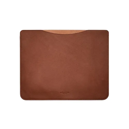 COACH Планшет Кожа Клатч Коробка для ноутбука Сумка Унисекс Коричневый
