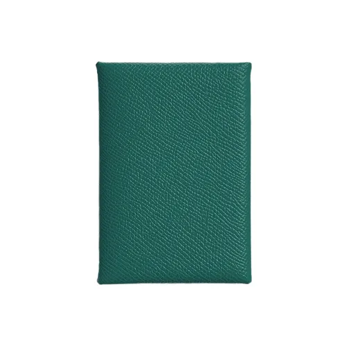 HERMES Calvi Epsom Телячья кожа Держатель для карт Мини Женский Z6 Малахитовый Павлиний зеленый