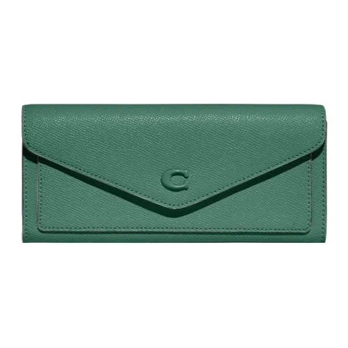 COACH Wyn Marble Pattern Кожа Кошелек Маленький Женский Зеленый