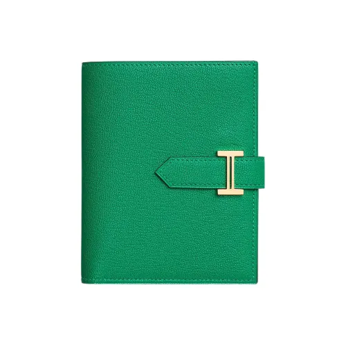 HERMES Bearn Mysore Шевро Кошелек Женские 6W Menthe Мятно-зеленый