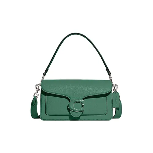 COACH Tabby Галька текстура Коровья кожа Портативный Сумки через плечо Сумка через плечо Женская Зеленая