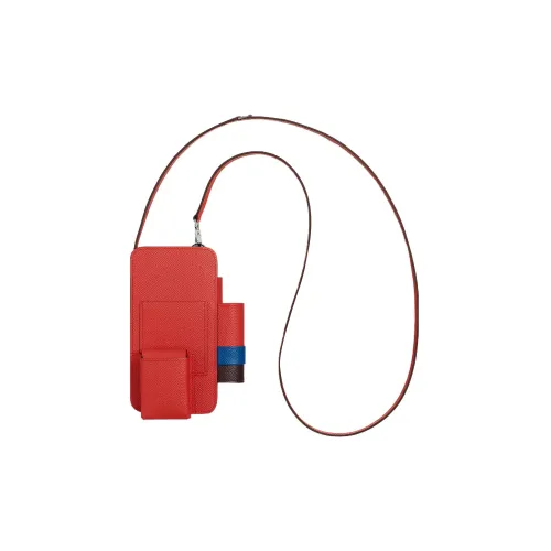 HERMES Hermèsway Epsom Чехол для телефона из телячьей кожи Женские 9T Capucine Оранжево-красный