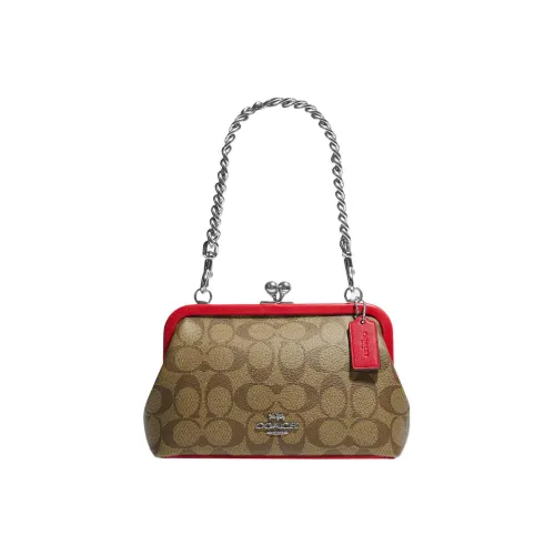 COACH Kisslock Холст и Кожаная Сумка Kisslock Сумка через плечо Сумка для женщин