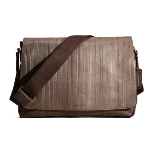 COACH Bleecker Кожа Сумка через плечо Большая Женская Серого цвета